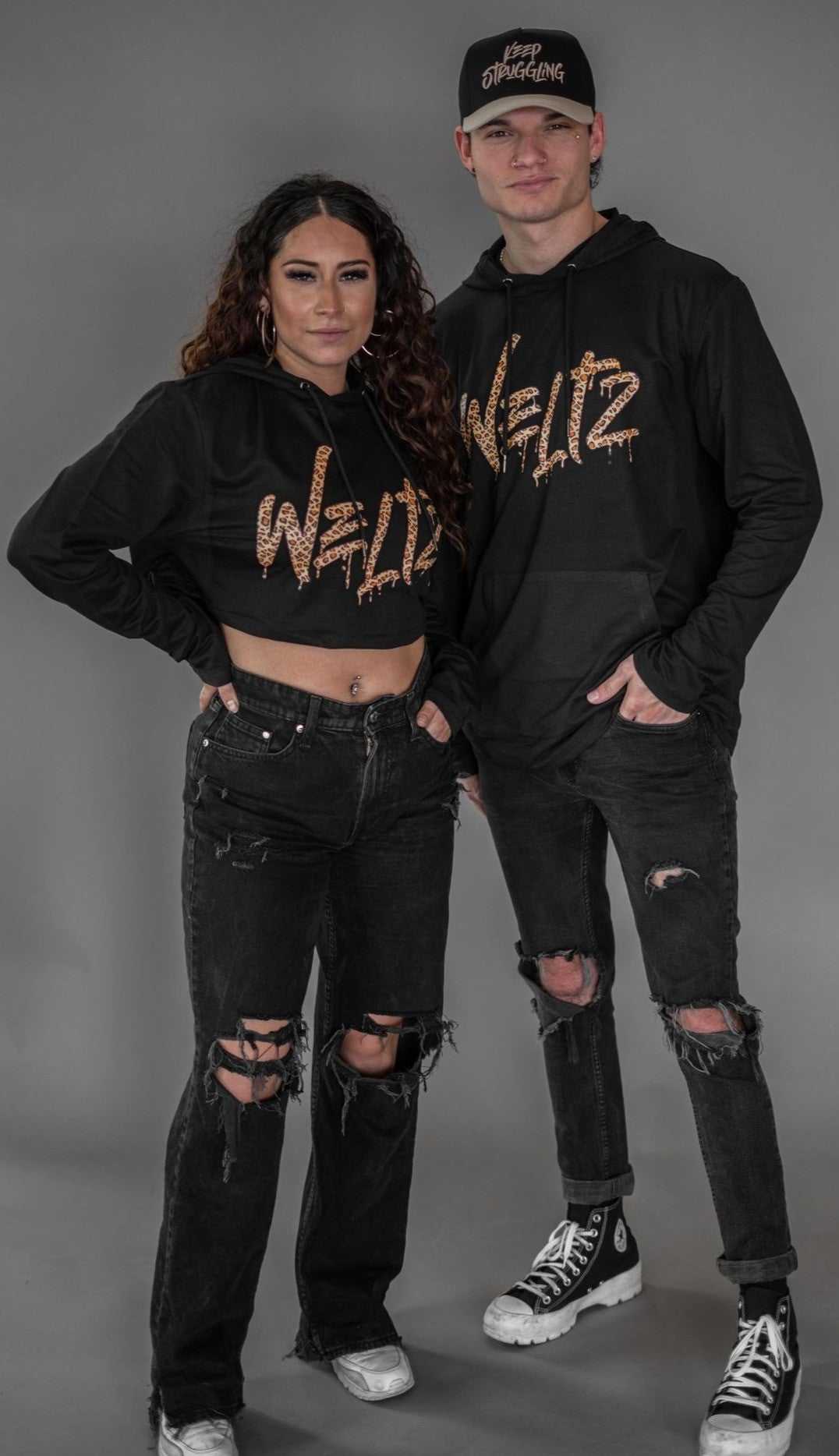 Crop Hoodie - Cheetah Print